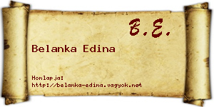 Belanka Edina névjegykártya