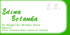 edina belanka business card